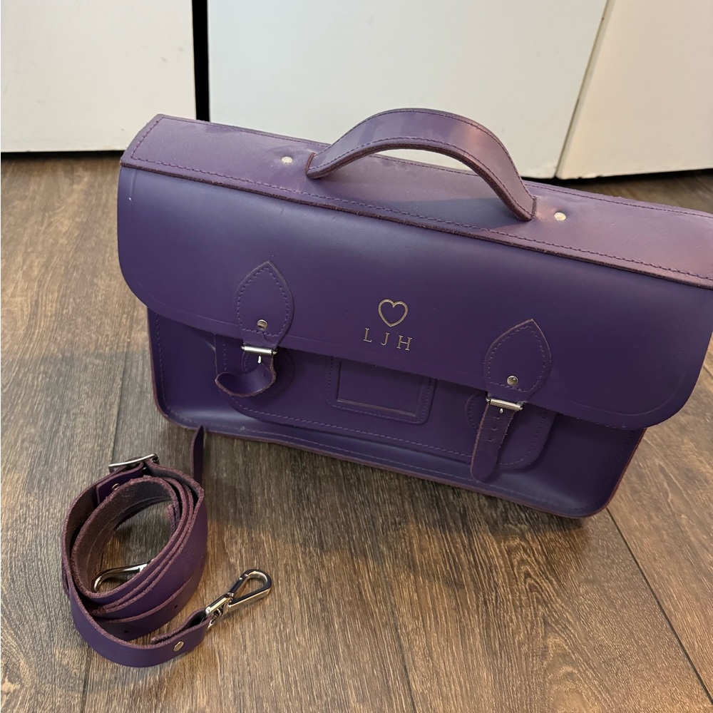 The Cambridge Satchel Company Purple Leather Briefcase